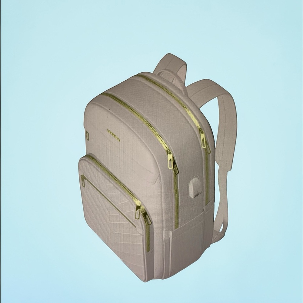 Stylish Dusty Pink 17” Laptop Backpack W/ Gold Accents for School, Travel & Work